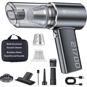 Car Vacuum Cordless Portable with Brushless Motor,16000PA Suction Power, 3-in-1 Compressed Air Duster & Air Blower & Pump Wireless Mini Handheld Cleaner for Home, Car, Pet, Office