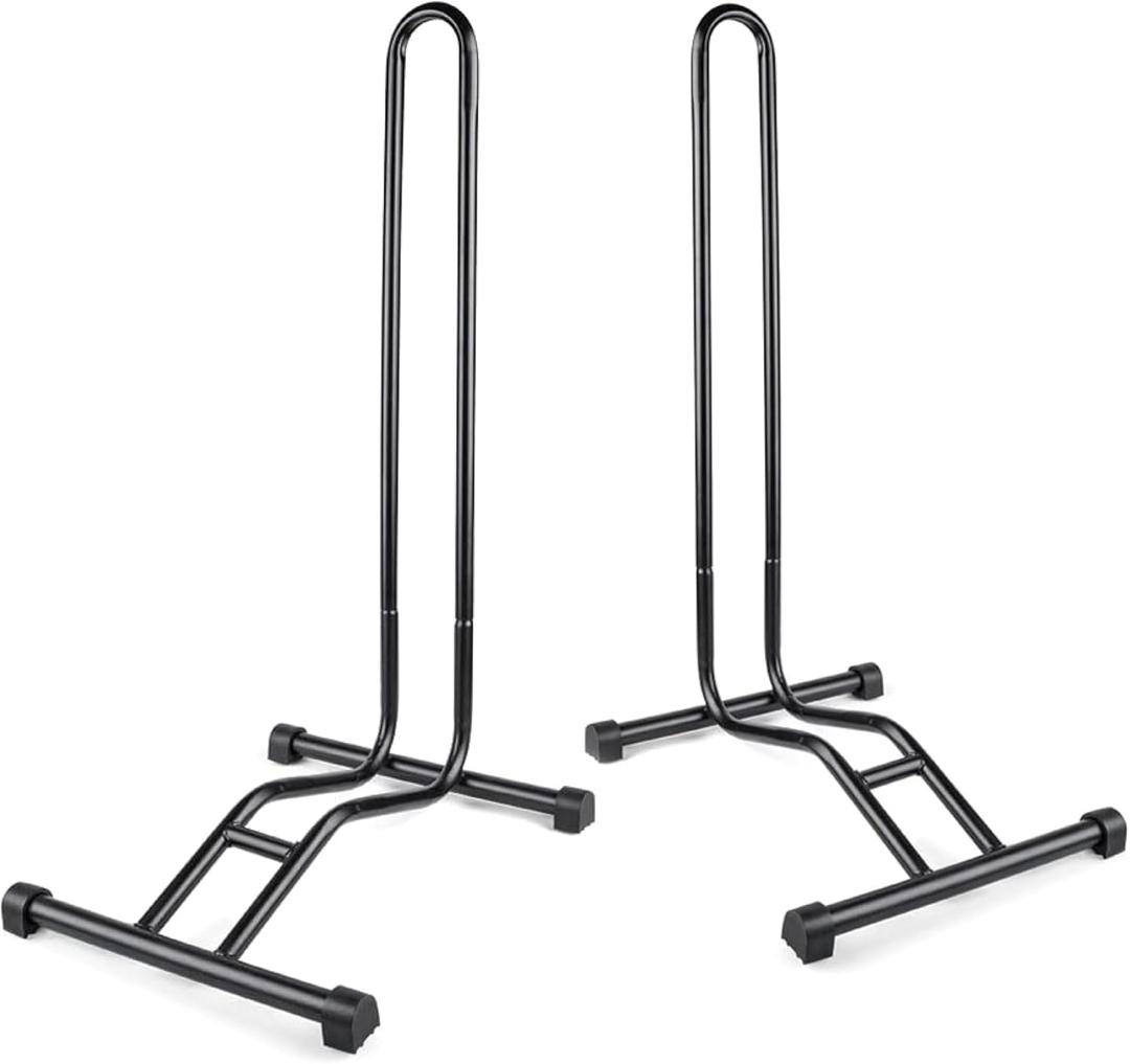 Revere Bike Stand Set of 2 Adjustable Bicycle Parking Rack for 2029 Inch Wheels, Fits Tires up to 2.6, Portable Powder-Coated Steel Bike Storage for Indoor & Outdoor Use