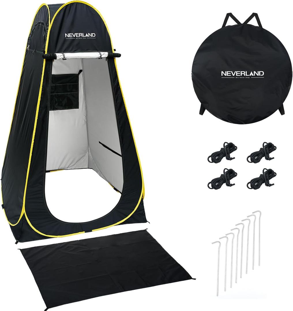 NEVERLAND Pop up Privacy Shower Tent - Portable Changing Shower Tent, Dressing Room, Bathroom, Outdoor Rain Shelter for Camping, Hiking, Beach