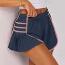 Caracilia Women Running Shorts Flowy Pleated Athletic Shorts Summer High Waisted Tennis Sporty Workout Gym Shorts (S)