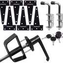 GEDSIOLD Shed Door Hardware - Complete with Hinges, Latches, and L-Handle Lock - Includes Window and Door/Window Hinge Set, for Gates, playrooms