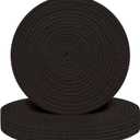 Round Placemats Set of 6, Cotton Rope Woven Table Mats, Hot Pads for Kitchen, Non Slip Heat Resistant Place Mats, 13 Inches Braided Placemat for Farmhouse Decor and Kitchen Table Decor (Black)