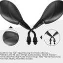 GOOFIT 8mm Clockwise Black Side Rear View Mirrors Replacement for Motorcycle Moped ATV GY6 Touring Bikes Sport Bike Racers Electric Scooter