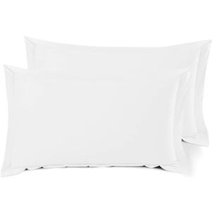 Nestl Soft Pillow Shams Set of 2 - Double Brushed Microfiber Pillow Covers - Hotel Style Premium Bed Pillow Cases, with 1.5 Decorative Flange, King 20"x36" - White (01 - White)