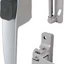 Prime-Line K 5006 Screen/ Storm Door Push Button Latch Set w/ Night Lock  Replace Old or Damaged Screen or Storm Door Handle  Aluminum Finish, Fits Doors 5/8  1-1/4 Thick (Single Pack)