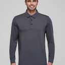 Mens Golf Shirts Long Sleeve Moisture Wicking Collared Work Business Casual Tennis Polo Shirts for Men (Black, M)