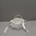 1 Pack Wedding Flower Girl Basket with 200Pcs Silk Petals, Pearl Handle and Ribbon Bow Wedding basket - Artificial Flowers for Romantic Night Bridal Party Home Decorations(Flower)