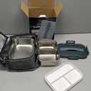 Electric Heated Lunch Box for Adults with 2 Pack 1.5L Containers, Portable 100W 3-IN-1 Fast Heated Lunch Box for Men Women, Portable Heating Food Warmer,12V/24V/110V for Car Truck Office Home Travel (Blue)