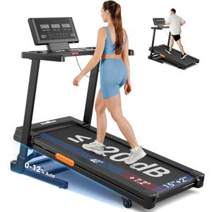 THERUN Treadmill with Incline, Incline Treadmill, Brushless Motorized Treadmills for Quiet Running
