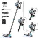 Corded Stick Vacuum Cleaner, 25Kpa Powerful Stick Vacuum, 2 in 1 Vacuum Cleaners,1.2 L Dust Cup, Corded Handheld Vacuum Pet for Hair, Short-Pile Carpet, Hardfloor (Sky Blue)