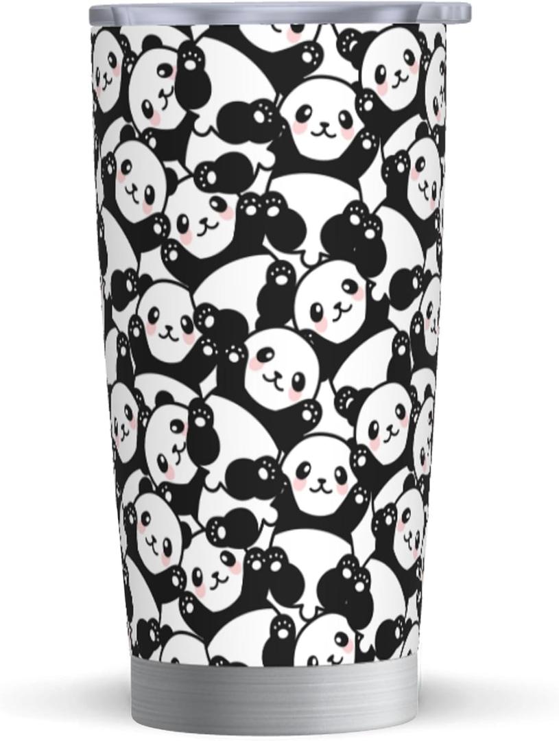 Waldeal Cute Panda Travel Coffee Mug, Funny 20 oz Tumbler, Stainless Steel Cup with Lid, Double Wall Vacuum Insulated Travel Mug Gifts for Men Women