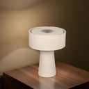 Cruisers Cach 13" Contemporary Boucle Fabric Table Lamp, Cream Color. Complete with Lampshade