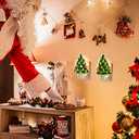 Hausse 2 Pack Christmas Ceramic Tree Night Lights, Decorative Xmas Tree Nightlight with Lamp, Multicolor Bulbs & 360 Degree Swivel Plug with ON/Off Switch for Home Bathroom Bedroom Decor