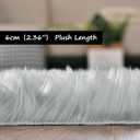 Goolela Grey Round Area Rug 6ft Fluffy Circle Faux Sheepskin Fur Carpet for Bedroom Living Room Fuzzy Furry Shaggy Luxury Washable
