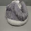 Cat Cave Bed for Indoor Cat - Cat Cave Beds with Machine Washable Slip Resistant Bottom,Kitten Bed,Pumpkin Cat Beds (Medium, grey)