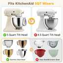 YQL Silicone Mixer Attachments Bowl Liners  2 Pack, Compatible with 5 Quart KitchenAid Stand Mixer Bowls, Reusable Food-Grade Inserts for Mixing & Baking, Dishwasher & Microwave Safe (Grey)