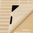 3 x Rug Pad Grippers for Hardwood Floors, 8 PCS (4 Triangle + 4 Trapezoid) Anti Curling Non Slip Carpet Gripper Washable Reusable PU Pads for Corners & Edges, Black