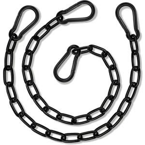 2 Pack Hanging Swing Chain with 4 Carabiners 25in, 660LB Capacity Heavy Duty Hammock Hardware Kit for Punching Bags, Swing Chairs, Indoor & Outdoor Gym (Black)