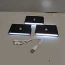 Yiliaw Motion Sensor Stair Light, White Automatic Lights with Magnetic Mount, Rechargeable Night Lights Indoor, Dimmable Battery Operated for Hallway, Stairway, Bathroom, Closet, Kitchen, 3 Pack