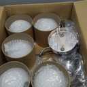 Chrome Mid Century Modern Bathroom Vanity Lights - 5-Light Wall Sconces with Frosted Milk Glass Globes