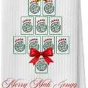 Christmas Mahjong Kitchen Towels - Mahjong Gifts Waffle Decorative Dish Towels, Coquette Mah Jong Hand Tea Towel, 16x24 Inches