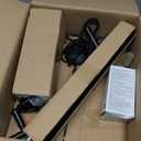 Modern Floor Lamp, 3-Ways Dimmable Standing Lamp with Linen Shade, Adjustable Height, Foot-Step Switch, Reading Lamp for Living Room, Bedroom, Office, 9W Bulb Included (Black)