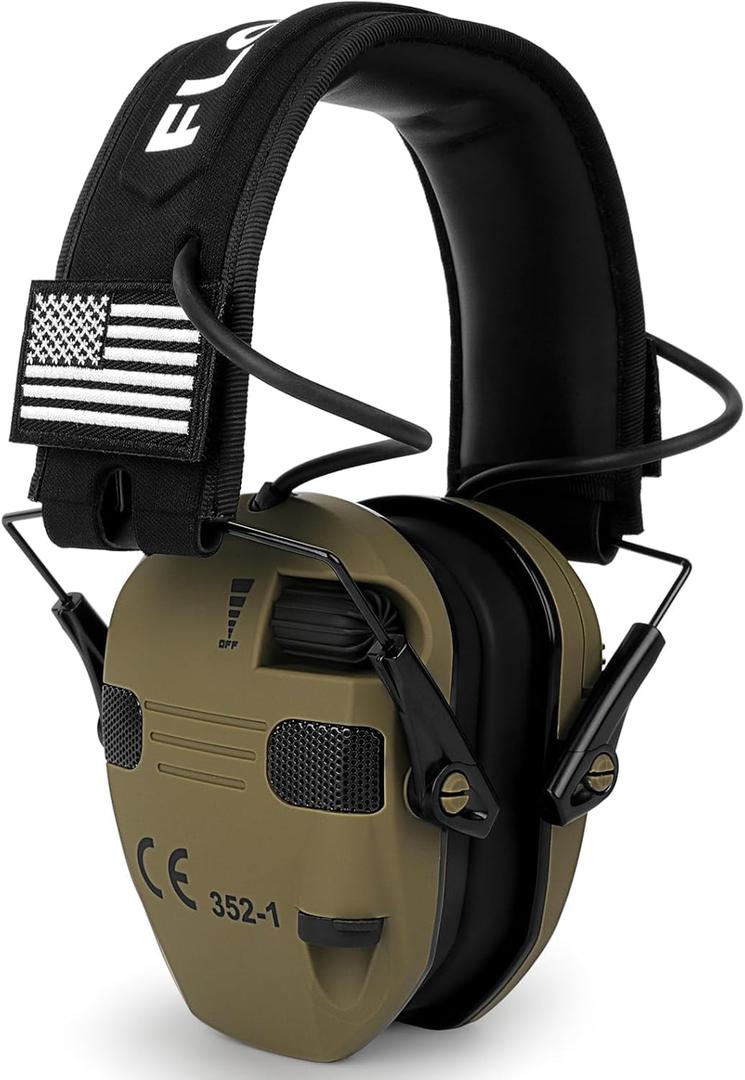 Floriogra Electronic Ear Protection for Shooting with 5X Sound Amplification, Active Ear Protection for Gun Range, NRR 23dB Hearing Protection for Shooters, Noise Reduction Headphones for Hunting