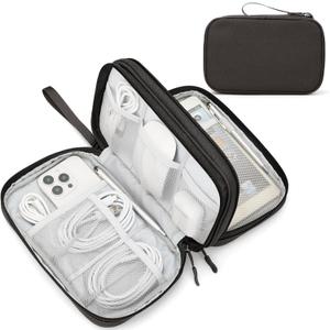 FYY Electronic Organizer, Large Travel Cable Organizer Bag Pouch Electronic Accessories Carry Case Portable Waterproof Double Layers All-in-One Storage Bag for Cable, Cord, Charger, Phone, Coffee