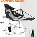 KingCamp Hammock Chair with Footrest Heavy Duty Swinging Rocking Camping Chairs for Adults up to 400lbs, Folding Portable Oversized Rocker with Cup Holder & Pillow for Outdoor Beach Lawn RV Sports