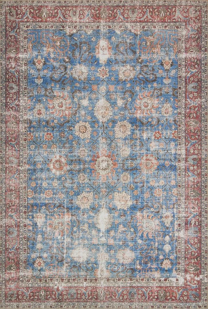 Loloi Loren Collection LQ-01 Blue/Brick 2'-3" x 3'-9" Accent Rug