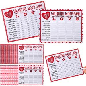 2 x Eaasty 36 Pcs Valentines Party Games Card Valentine Letter Word Game Fun Interactive Word Building Games for Valentine's Day Party Gift Favors Fun Engaging Educational Activity