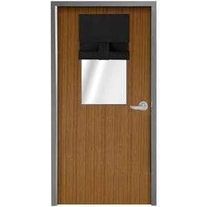 WdFour Classroom Door Curtains - Blackout Shades for Classroom Windows & Doors, No Tool Installation Room Darkening Curtains, Lockdown Window Cover(8W x 36L, 1 Panel, Black)