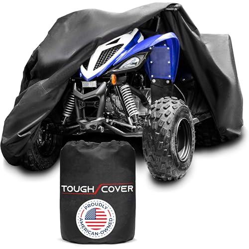 Tough Cover Basic Edition ATV Cover, Heavy Duty 210D Marine Grade Fabric, Quad Cover for Kawasaki, Honda, Polaris, Yamaha, and More. Protection Against Water, Wind, UV. 4 Wheeler Accessories (Black)