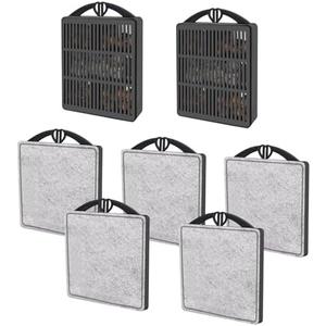 GOZILLA Aquarium Filter Cartridges,Fish Tank Filters Accessories Set,Turtle Tank Filter Replacement Includes 5 Filter Cartridges and 2 Filter Boxes.Only Suit for GZ-107 Low Water Level Tank Filter.