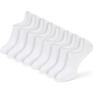 GUUNIEE No Show Socks Women's 4 or 6 Pairs Black Invisible Liner Non Slip Low Cut Socks Thin Short Ladies