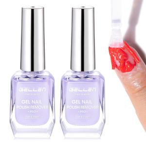 Gellen Gel Nail Polish Remover, (2pcs) Gel Polish Remover for Nails, No Need Foil, Quickly & Easy Polish Remove in 2-5 Minutes, No Need Soaking 18ml Gel Nail Remover Pro
