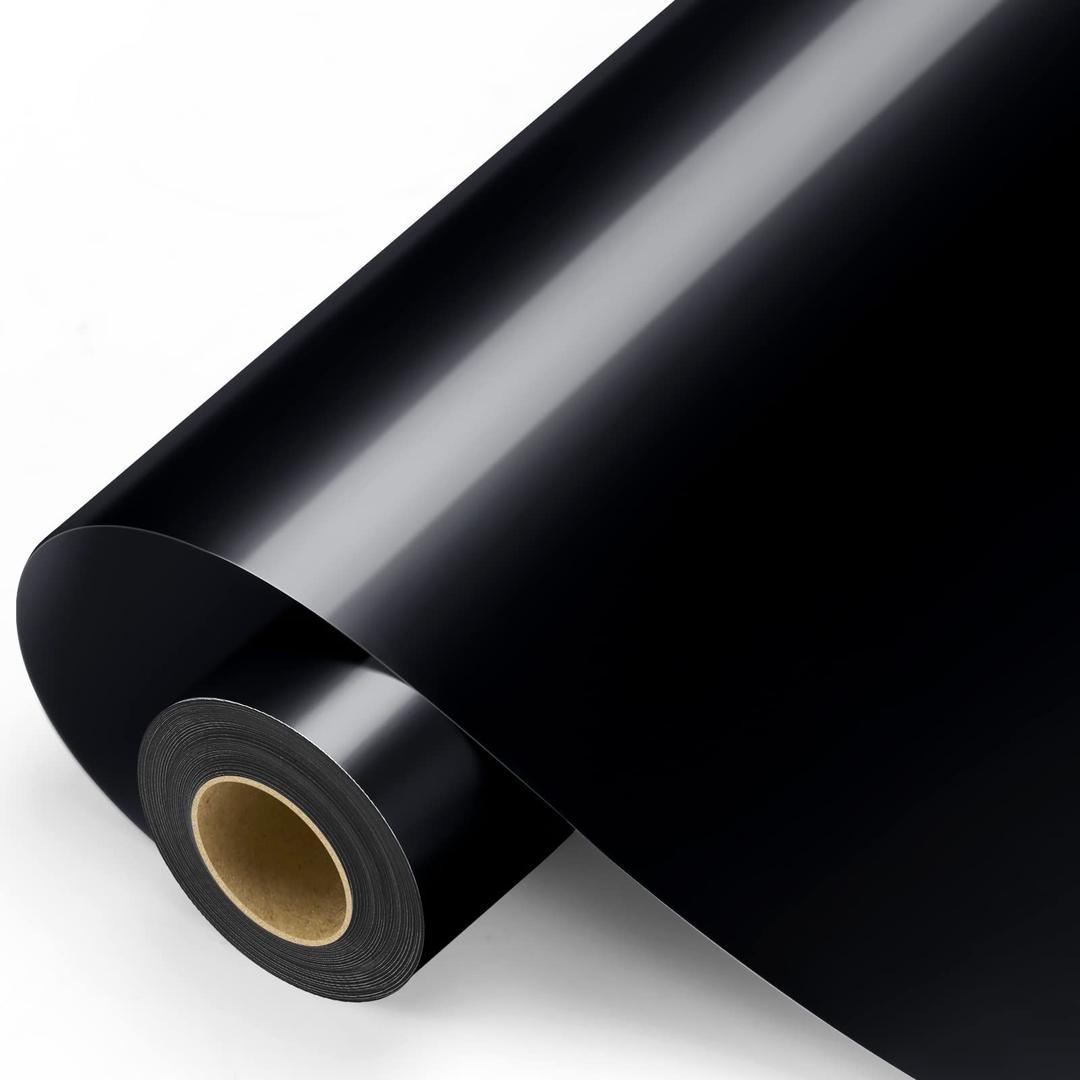Black Permanent Vinyl - Glossy Black Adhesive Vinyl Roll