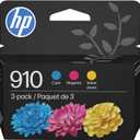 HP 910 Cyan, Magenta, Yellow Ink Cartridges (3-Pack) | Works with OfficeJet 8010, 8020 Series, OfficeJet Pro 8020, 8030 Series | Eligible for Instant Ink | 3YN97AN