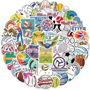 Sports Ball Stickers for Kids - Soccer, Football, Baseball, Basketball, Volleyball - Ball Themed Party Birthday Classroom Decorations Supplies