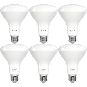 Sunco 6 Pack BR30 LED Bulbs, High Output 1200 Lumens, Indoor Flood Lights, 11W Equivalent 65W, 3000K Warm, E26 Base, Interior Dimmable Recessed Can Light Bulbs.