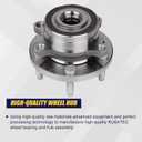 KUSATEC 512460 Front/Rear Wheel Bearing and Hub Assembly Fit for Ford Explorer 2011-2018, Ford Police Interceptor Utility 2013-2018