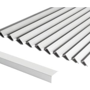 SUNWINGS 10-Pack 12 Inch Peel and Stick Aluminum Tile Trim, Decorative Kitchen Backsplash Trim Edge, Self Adhesive Tile Liner Matte Silver Medium