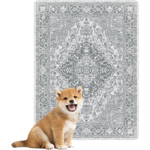 nunubaby 4PACK Washable Pee Pads for Dogs, Stylish, Non-Slip and Leak-Proof Pee Pads. Reusable Potty Pads for Dogs for Crates and Floors.(Gray/Geo, 18" x24")