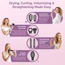 Vincofy 7 in 1 Blow Dryer Brush Set Hot Air Styler for Fast Drying, Curling, Straightening & Volumizing Ionic Hair Dryer Brush with 1500W Power No Heat Damage for All Hair Types Lilac