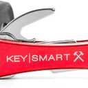 KeySmart Rugged - Multitool Key Holder for Keychain w/Bottle Opener and Pocket Clip, Key Organizer for Key Chain, EDC Keychains, Key Ring for Car Fobs Key Chains, Expandable (Up to 14 Keys, Red)