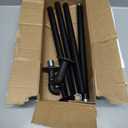 YaFex Heavy Duty Curtain Rods 32-150 Inch, 1 Inch Adjustable Black Curtain Rod for Windows, Extra Long Window Treatment Rods with Aluminium Finials, Easy Installation