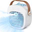 Portable Air Conditioner -5200mAh Rechargeable Mini Air Conditioner with 3 Speed Settings, 5-10 Hours Runtime,Quiet Desk Cooling Fan, Personal Air Cooler for Home, Bedroom, Travel, Office, Outdoor