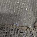 Women Sequin Glitter Tops Blouse Button Down Shirts Collared Long Sleeve Oversized Outfits Fashion Casual (Small, Beige)