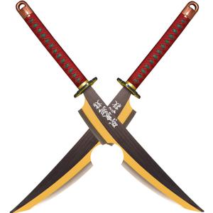 Sword Valley Demon Series Anime Sword - Slayers Katana40.9" LengthAnime Original Texture Carbon Steel Blade Carving SymbolNon-Slip Gripfor Cosplay & Display (Uzui Tengen)