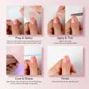 2 x Semi Cured Gel Nail Strips, 20 PCS Gel Nail Stickers Work with UV Light, Gel Nail Wraps, Salon Quality & Easy to Use - Pure Powder